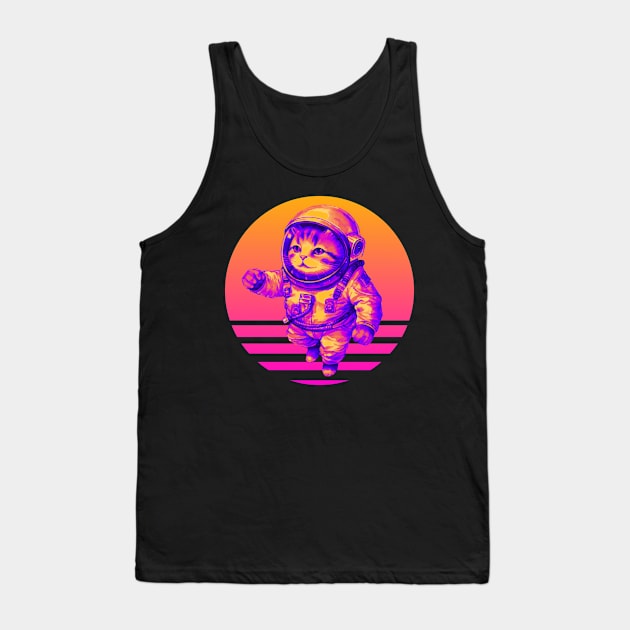 Astronaut Cat Retro Futurism Tank Top by TammyWinandArt